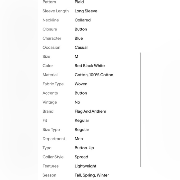 New! Flag & Anthem Mens Plaid Shirt ButtonUp Red Black White Lightweight Medium - Picture 12 of 12